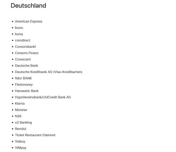 Apple Pay Teilnehmende Banken Deutschland apple pay teilnehmende banken deutschland