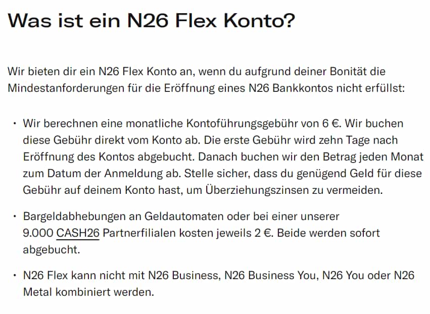 N26 Flex Konto N26 Flex Konto