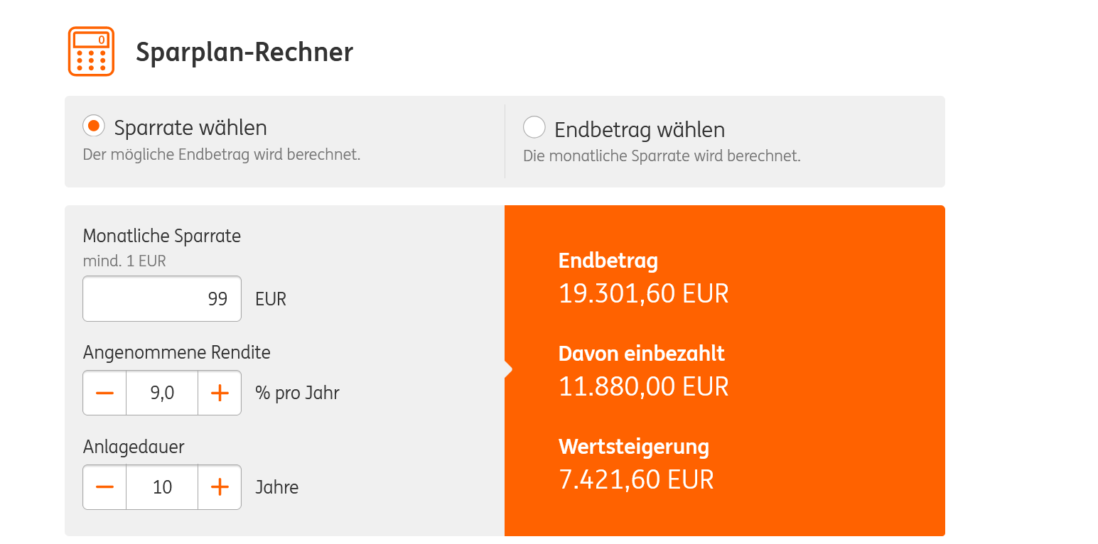 ᐅ ING Sparplan 1 € ≫ ETF Sparpläne und Aktionen