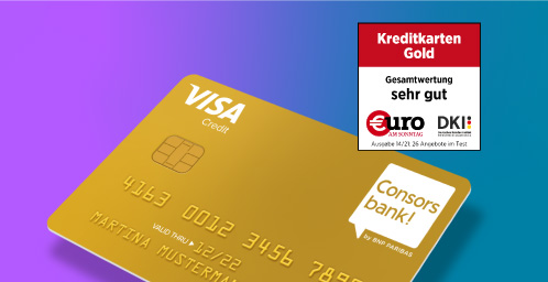 Die Consorsbank Kreditkarte lässt sich gegen Gebühr beantragen.