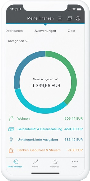 Via App können Sie auf Ihr Consorsbank Girokonto zugreifen.
