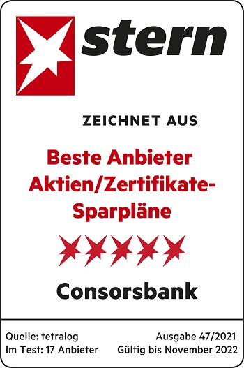 Consorsbank bestes Aktien-Sparplan-Angebot