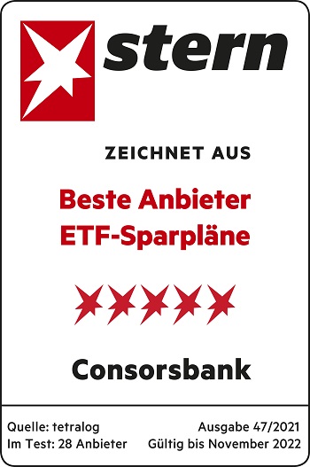 Consorsbank bestes ETF-Sparplan-Angebot